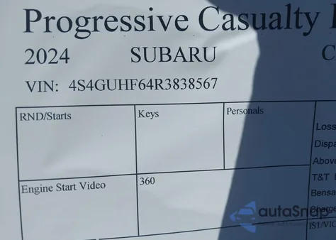 2024 Subaru Crosstrek Sport z USA, uszkodzony, nr VIN 4S4GUHF64R3838567